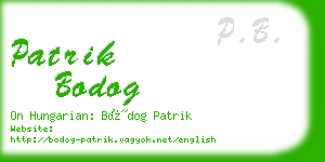 patrik bodog business card